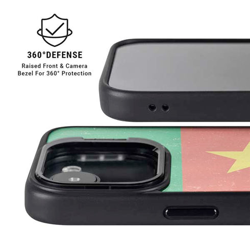 Cameroon Flag Distressed iPhone 16e Kickstand Case