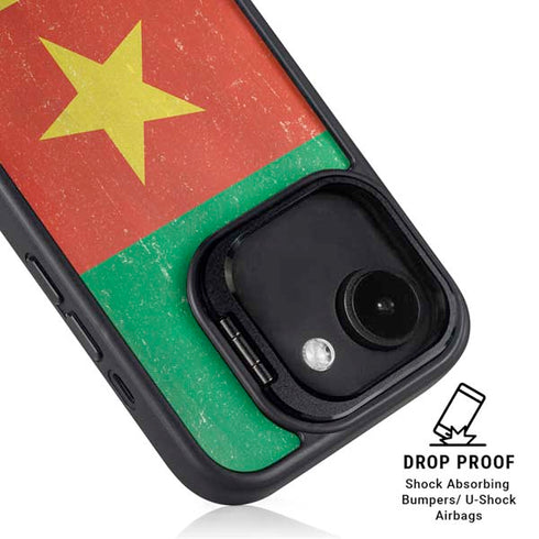 Cameroon Flag Distressed iPhone 16e Kickstand Case