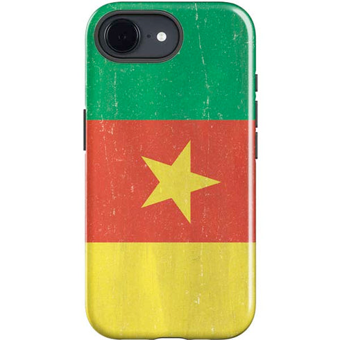 Cameroon Flag Distressed iPhone 16e Impact Case