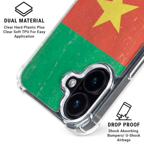 Cameroon Flag Distressed iPhone 17 Clear Case