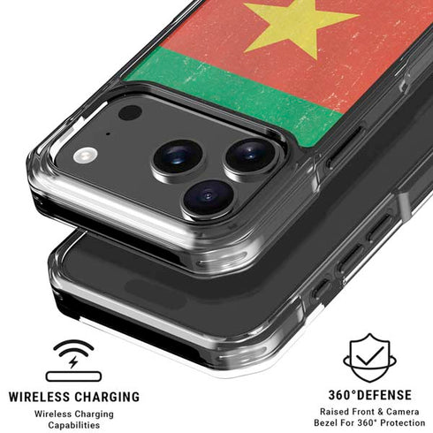 Cameroon Flag Distressed iPhone 18 Pro Clear Case