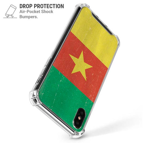 Cameroon Flag Distressed iPhone X/XS Clear Case