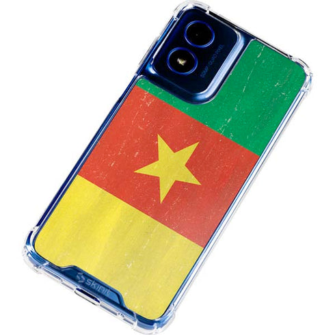 Cameroon Flag Distressed Moto G 5G (2024) Clear Case