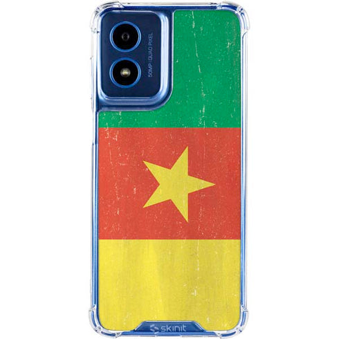 Cameroon Flag Distressed Moto G Play 4G (2024) Clear Case