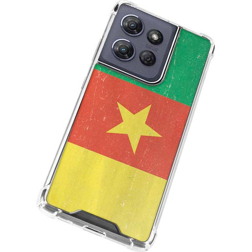 Cameroon Flag Distressed Moto G Play 5G (2025) Clear Case