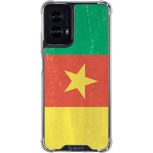 Cameroon Flag Distressed Moto G Power 5G (2024) Clear Case