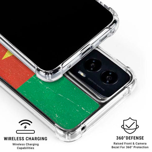 Cameroon Flag Distressed Moto G Power 5G (2024) Clear Case