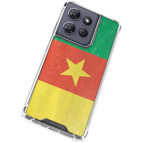 Cameroon Flag Distressed Moto G Stylus 5G (2025) Clear Case