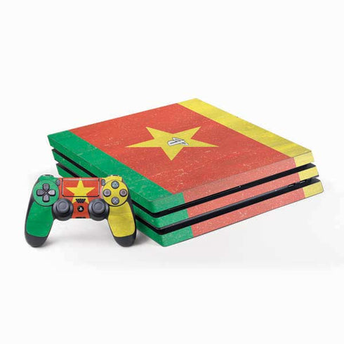 Cameroon Flag Distressed PlayStation PS4 Skins