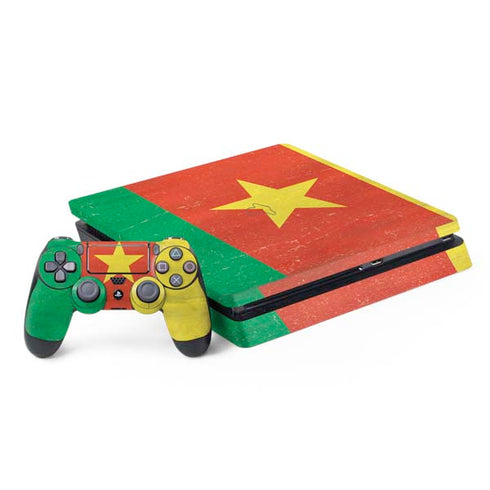 Cameroon Flag Distressed PlayStation PS4 Skins