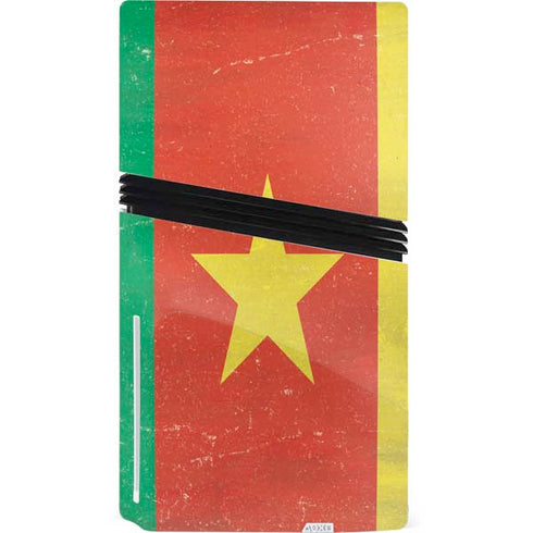 Cameroon Flag Distressed PS5 Pro Disk Bundle Skin