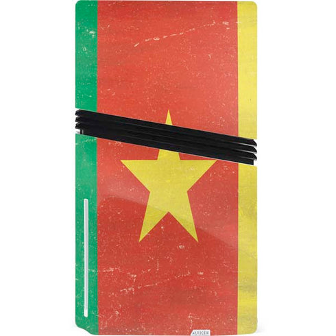 Cameroon Flag Distressed PS5 Pro Disk Console Skin