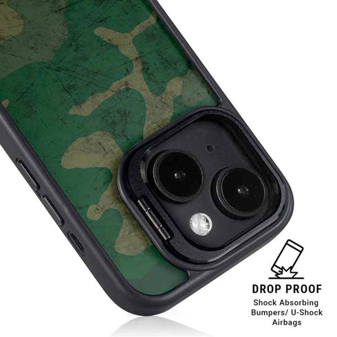 Camouflage iPhone 15 Plus Kickstand Case