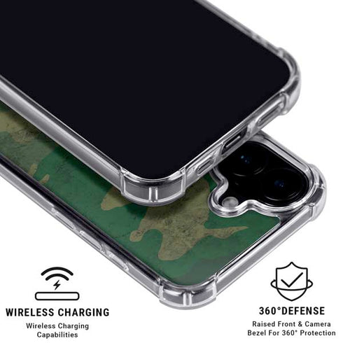 Camouflage iPhone 16 Plus Clear Case