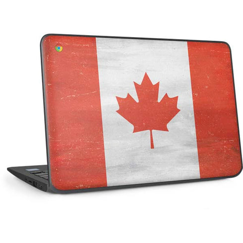 Canada Flag Distressed HP Chromebook Skin