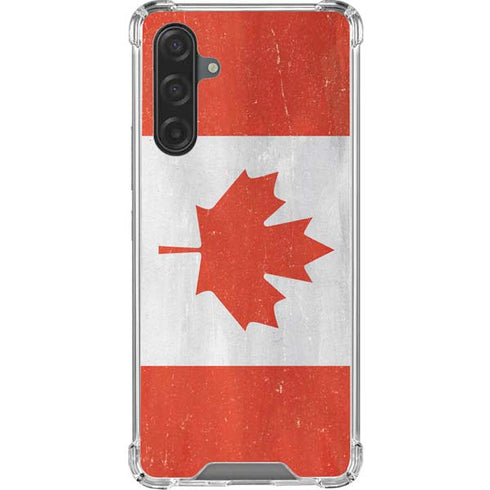 Canada Flag Distressed Galaxy A17 Clear Case