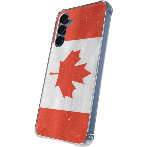 Canada Flag Distressed Galaxy A35 5G Clear Case
