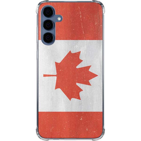 Canada Flag Distressed Galaxy A55 5G Clear Case