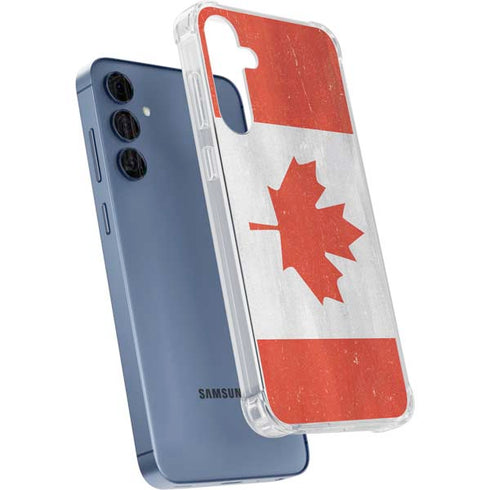 Canada Flag Distressed Galaxy A55 5G Clear Case