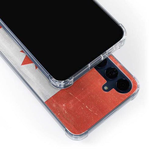 Canada Flag Distressed Galaxy A55 5G Clear Case
