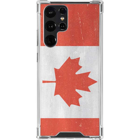 Canada Flag Distressed Galaxy S23 Ultra Clear Case