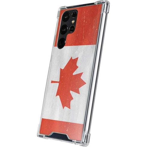 Canada Flag Distressed Galaxy S23 Ultra Clear Case