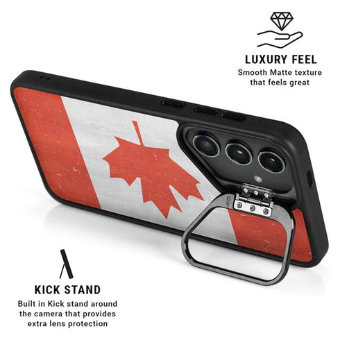 Canada Flag Distressed Galaxy S25 Plus Kickstand Case