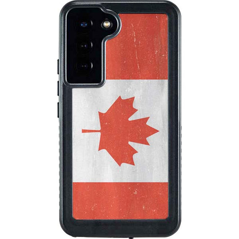 Canada Flag Distressed Galaxy S24 Plus Waterproof Case