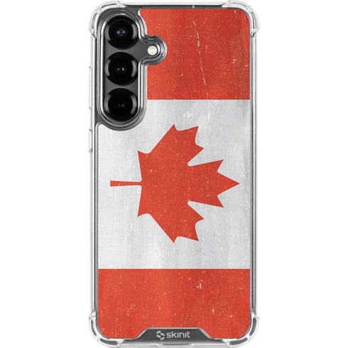 Canada Flag Distressed Galaxy S26 Clear Case