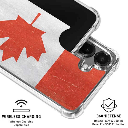 Canada Flag Distressed Galaxy S26 Plus Clear Case