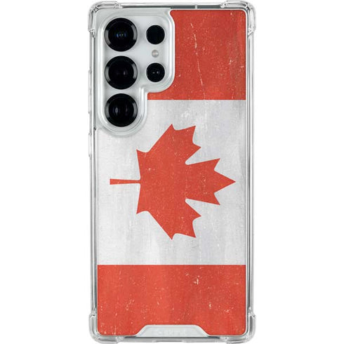 Canada Flag Distressed Galaxy S26 Ultra Clear Case