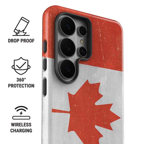 Canada Flag Distressed Galaxy S26 Ultra Impact Case