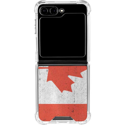 Canada Flag Distressed Galaxy Z Flip6 Clear Case