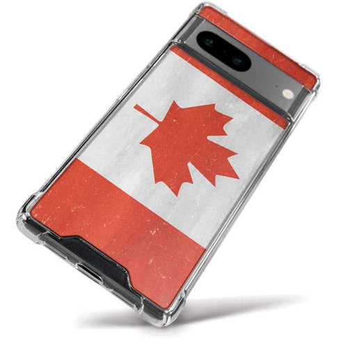 Canada Flag Distressed Google Pixel 8a Clear Case