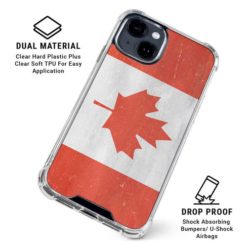 Canada Flag Distressed iPhone 15 Clear Case