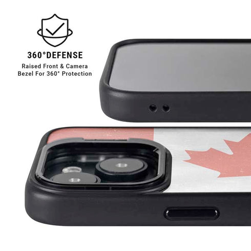 Canada Flag Distressed iPhone 15 Plus Kickstand Case