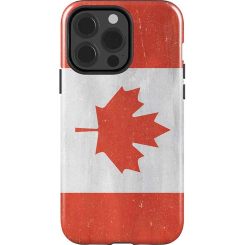 Canada Flag Distressed iPhone 15 Pro Impact Case
