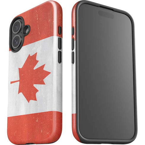 Canada Flag Distressed iPhone 16 Impact Case