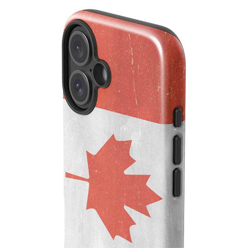 Canada Flag Distressed iPhone 16 Plus Impact Case