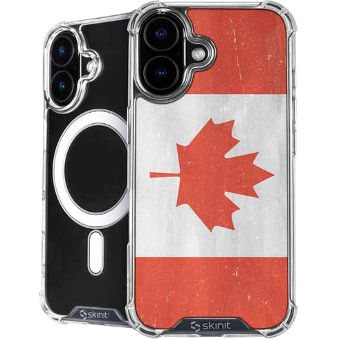 Canada Flag Distressed iPhone 16 Plus MagSafe Case
