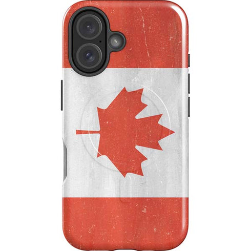 Canada Flag Distressed iPhone 16 Plus Magsafe Impact Case
