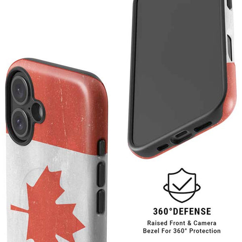 Canada Flag Distressed iPhone 16 Plus Magsafe Impact Case