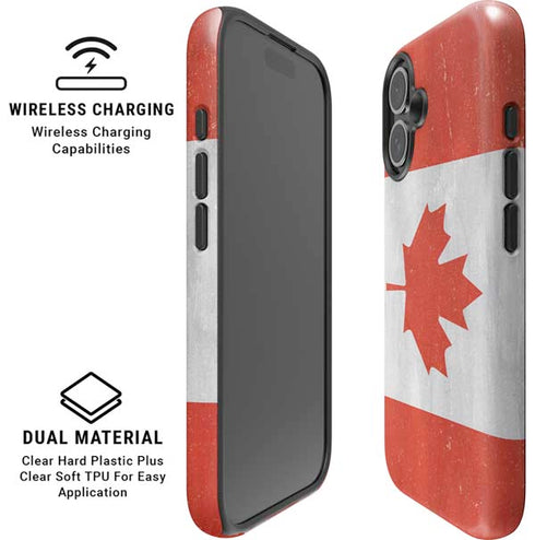 Canada Flag Distressed iPhone 16 Plus Magsafe Impact Case
