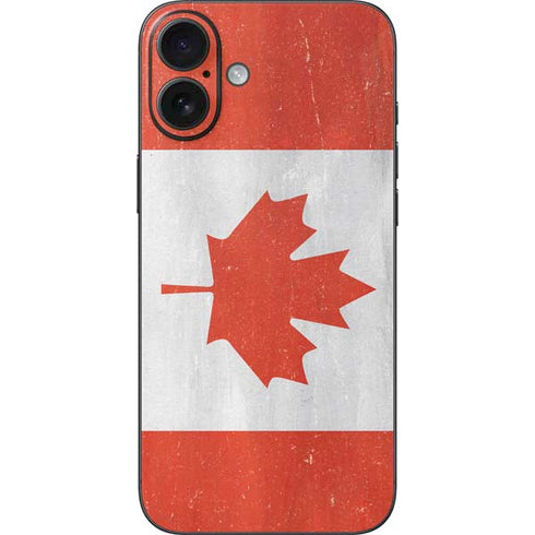 Canada Flag Distressed iPhone 16 Plus Skin