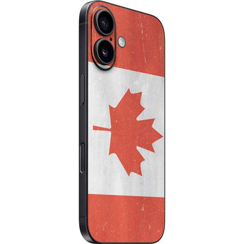 Canada Flag Distressed iPhone 16 Plus Skin