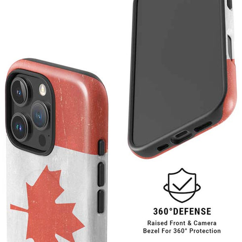 Canada Flag Distressed iPhone 16 Pro Magsafe Impact Case