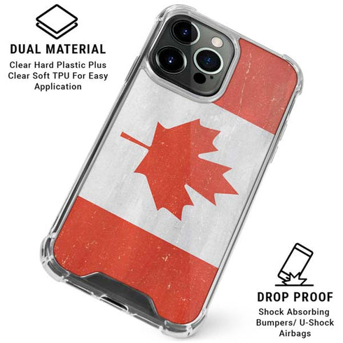 Canada Flag Distressed iPhone 16 Pro Max Clear Case