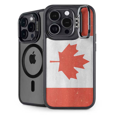 Canada Flag Distressed iPhone 16 Pro Max Kickstand Case