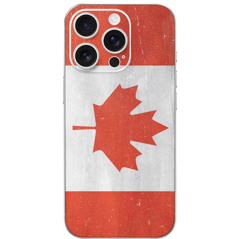Canada Flag Distressed iPhone 16 Pro Skin