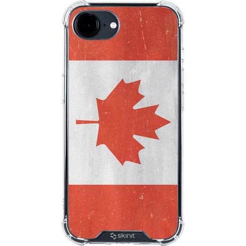 Canada Flag Distressed iPhone 16e Clear Case